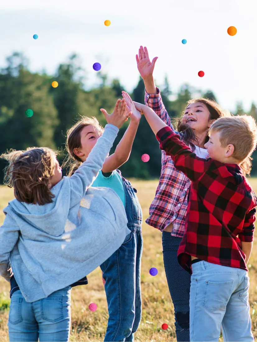Kids playing together outdoors