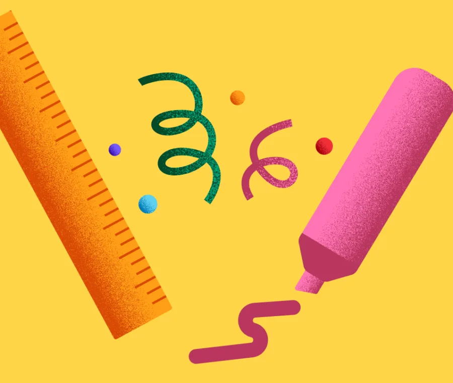 Colorful illustrated school supplies